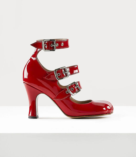 Vivienne Westwood Animal Toe Three-Strap Shoe in red